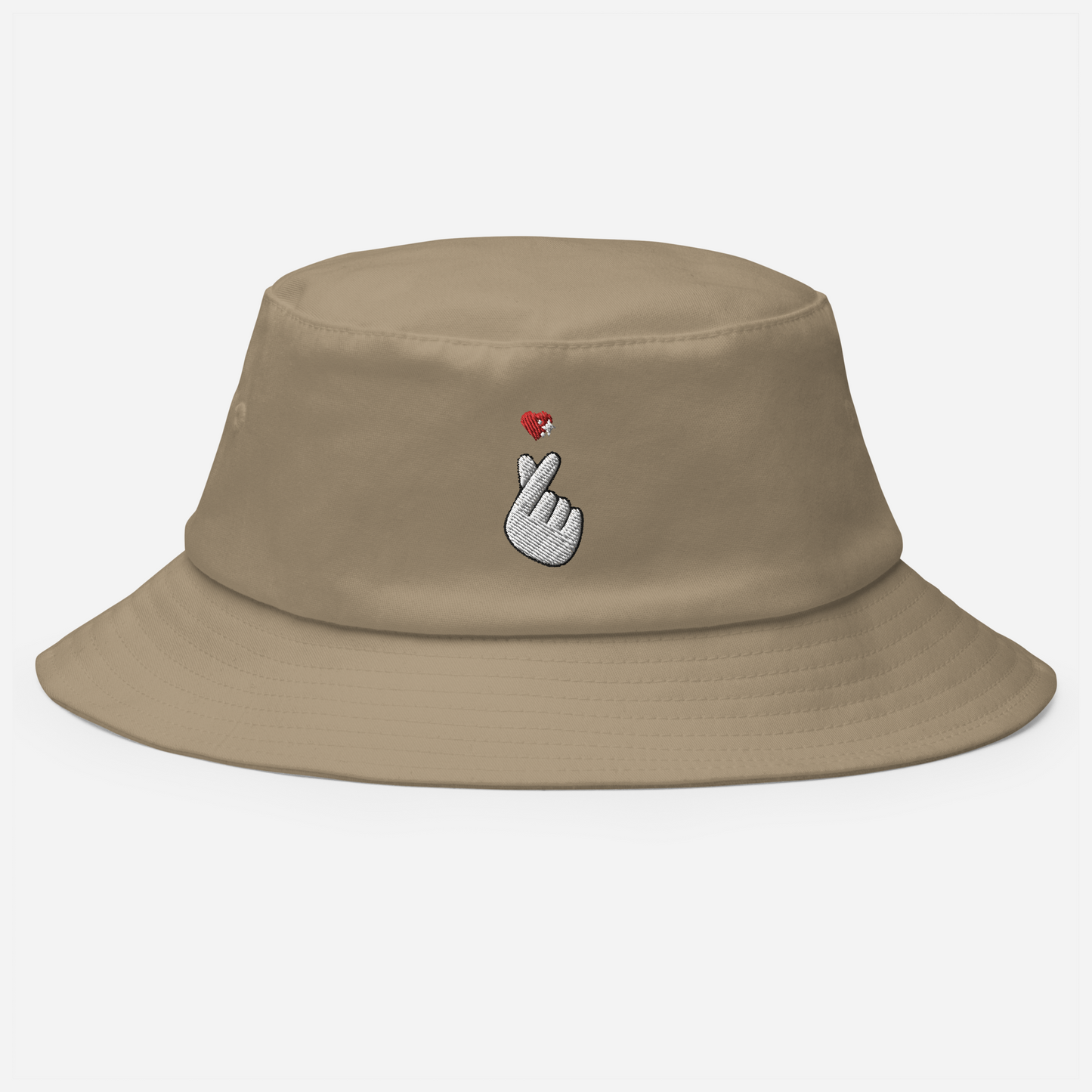 Finger Heart Embroidered Bucket Hat