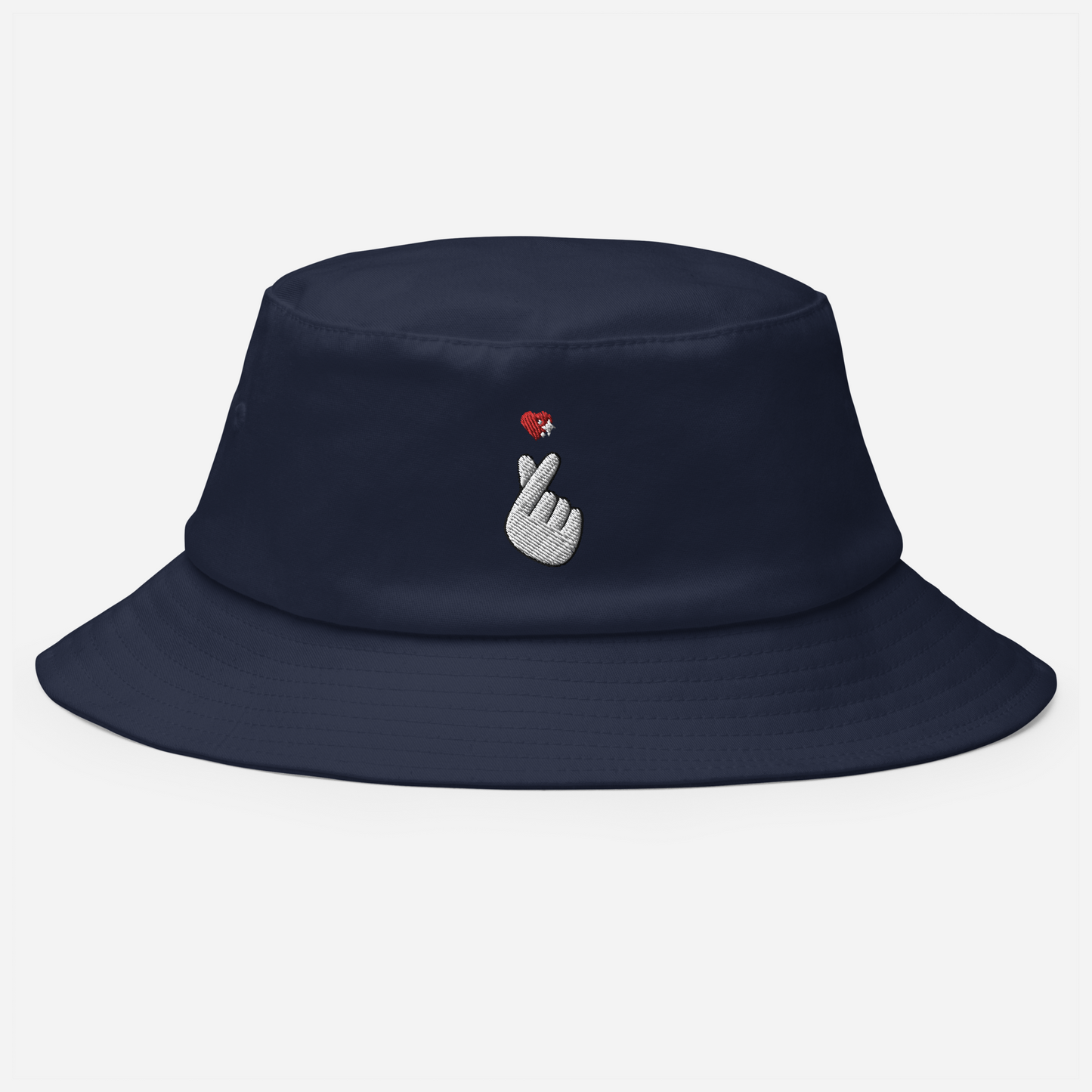 Finger Heart Embroidered Bucket Hat