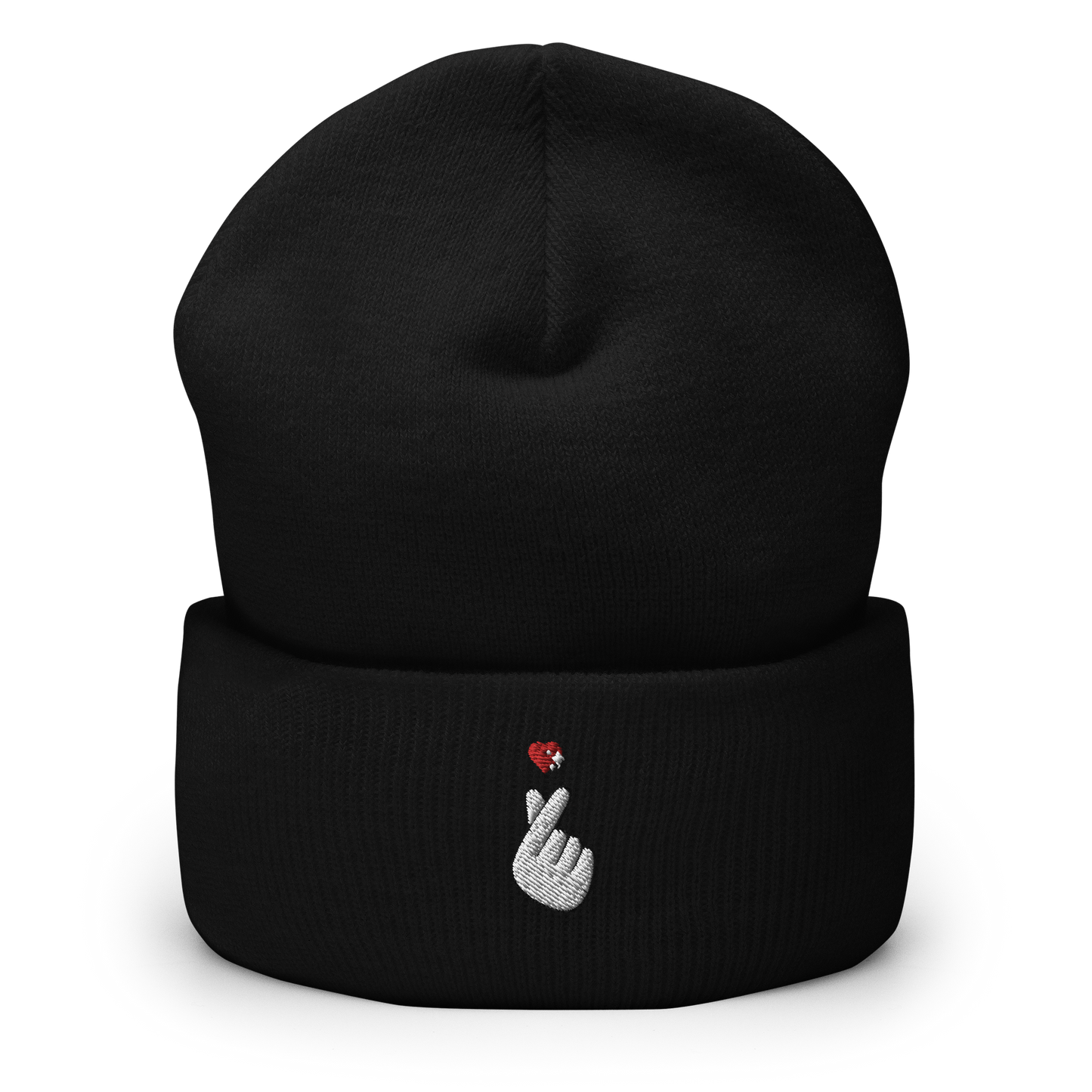 Finger Heart Embroidered Beanie