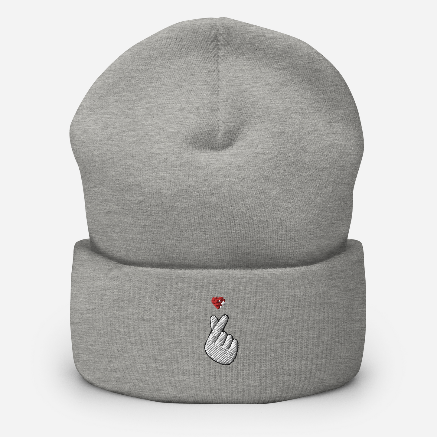 Finger Heart Embroidered Beanie