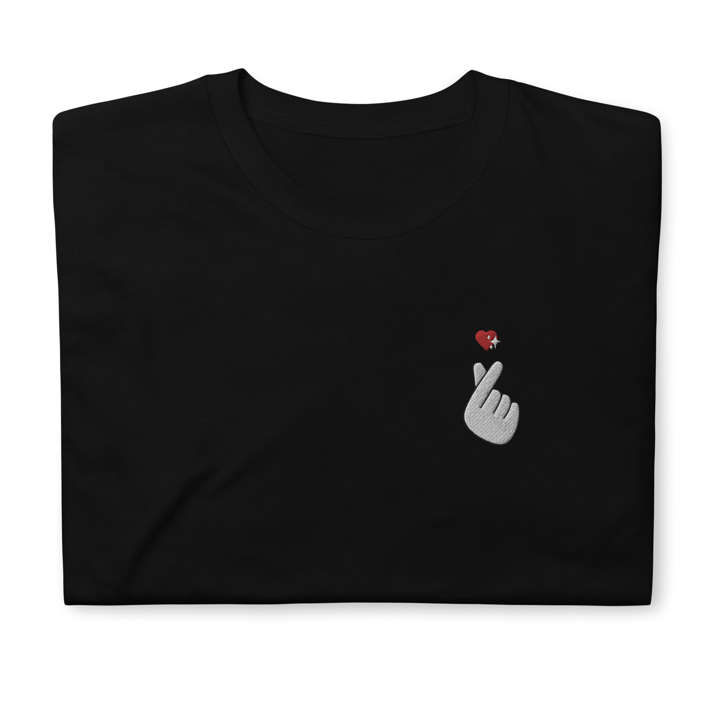 Finger Heart Embroidered T-Shirt