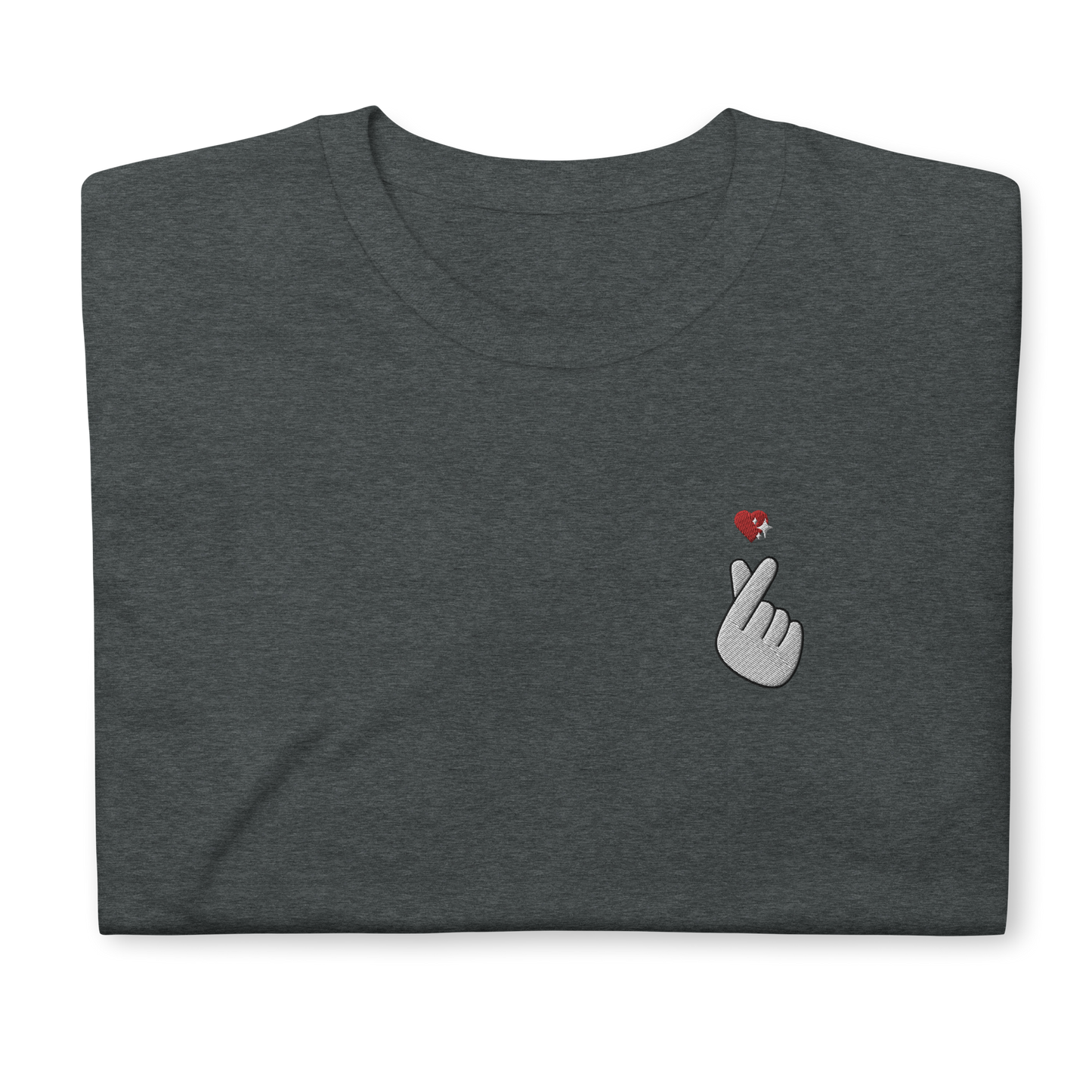 Finger Heart Embroidered T-Shirt