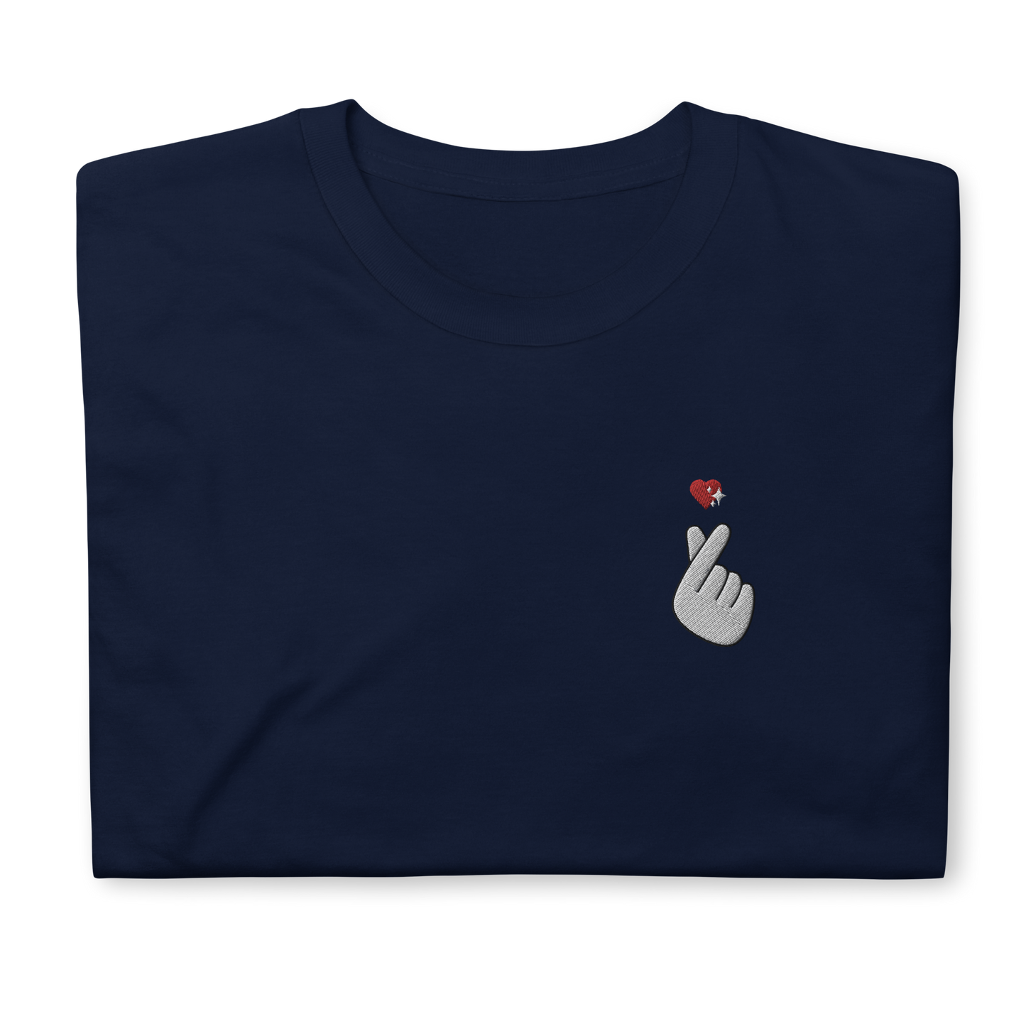 Finger Heart Embroidered T-Shirt