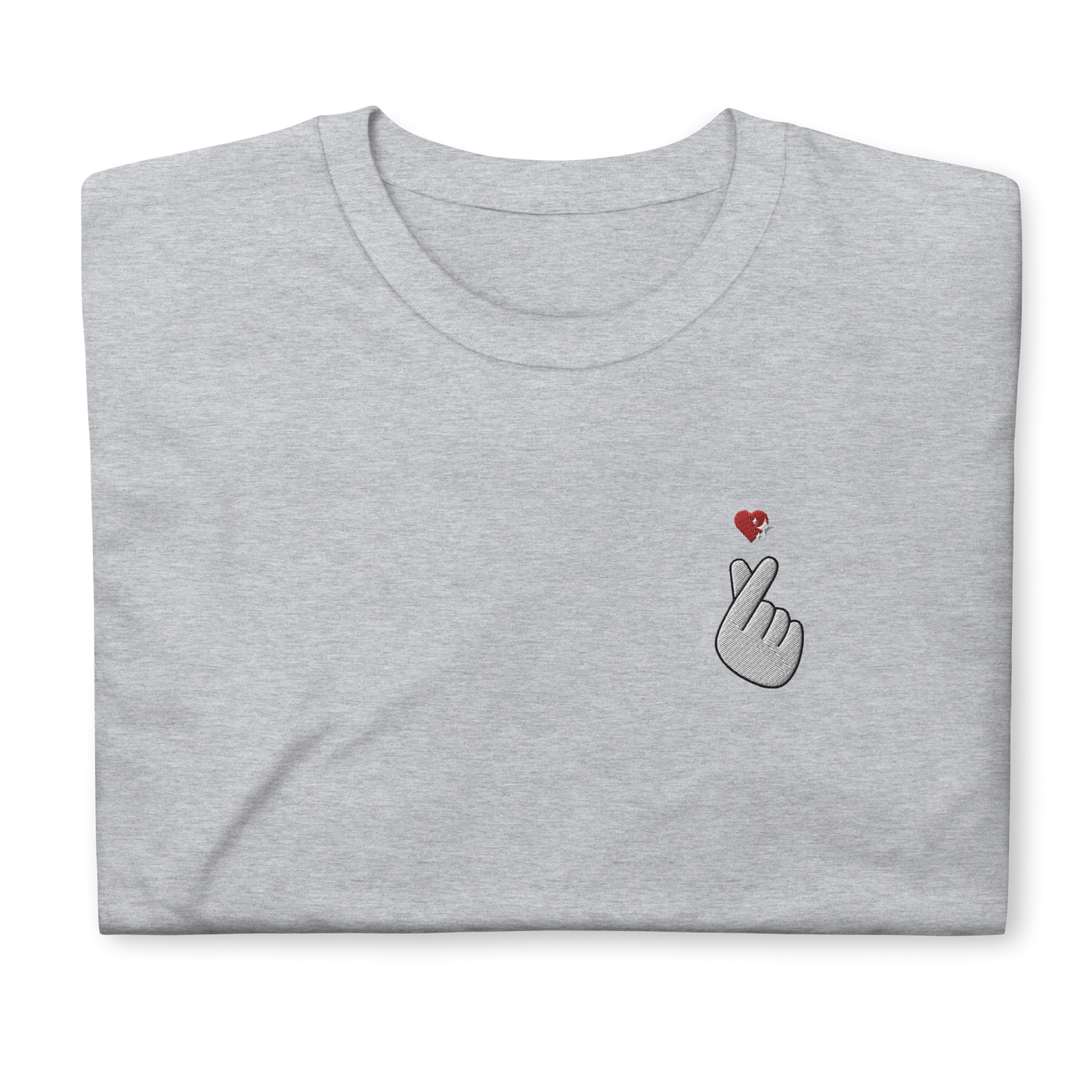 Finger Heart Embroidered T-Shirt