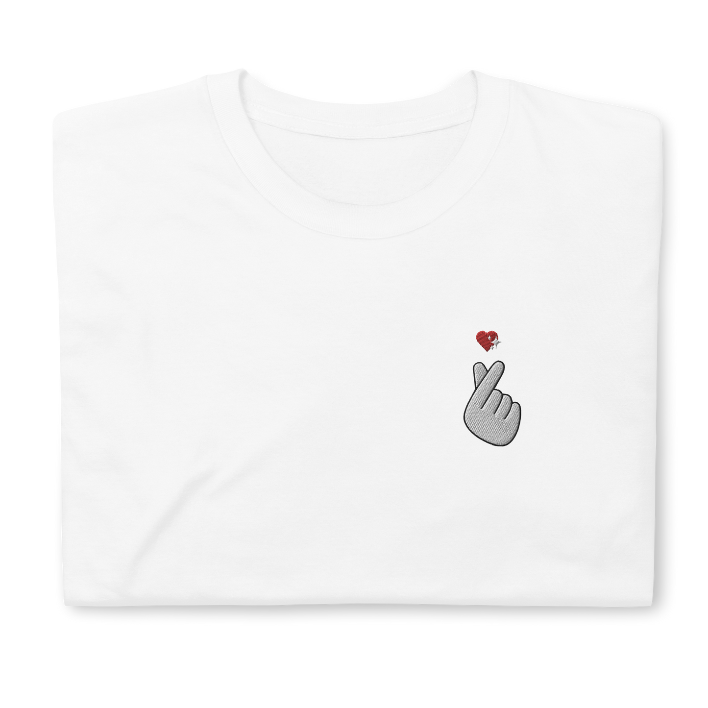 Finger Heart Embroidered T-Shirt