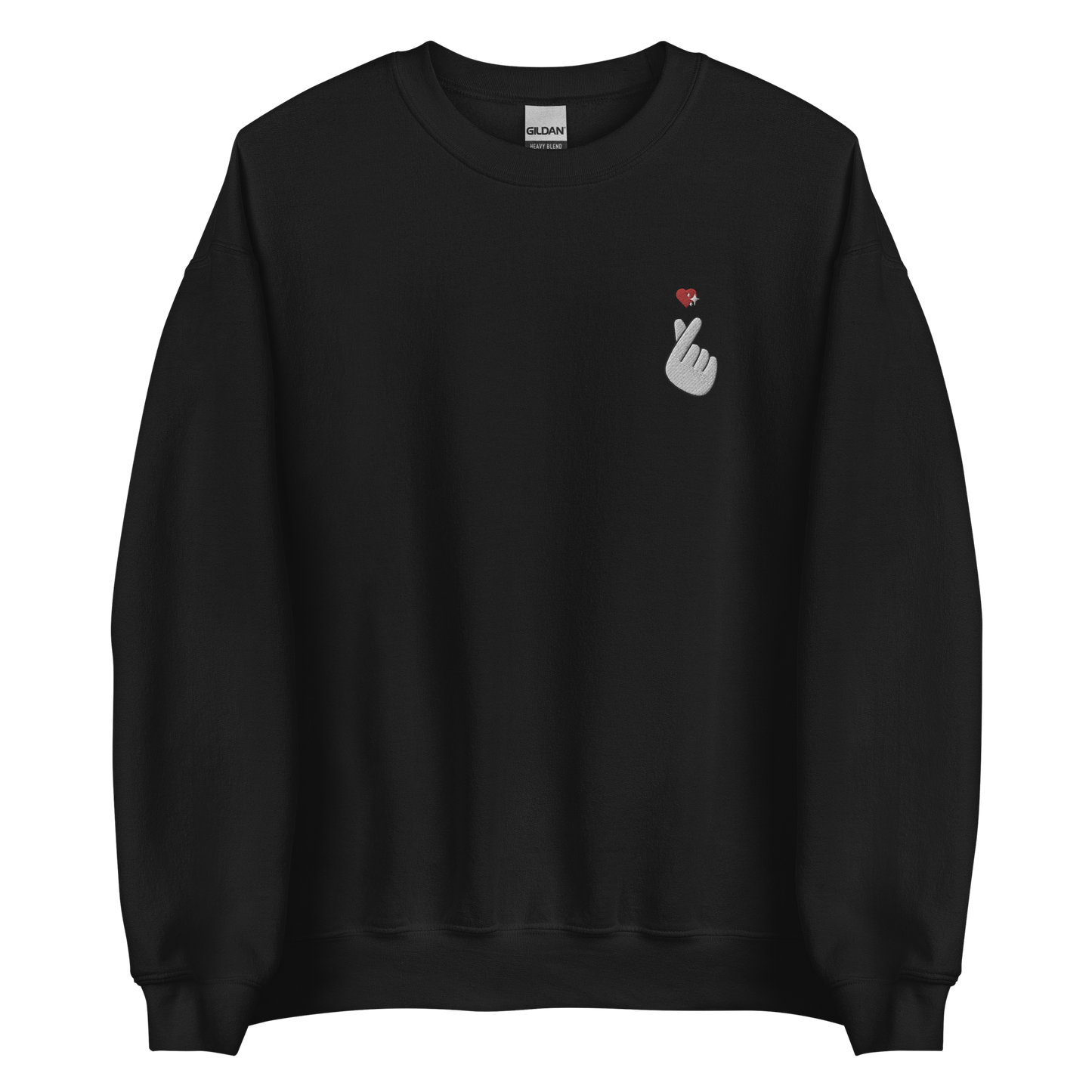 Finger Heart Embroidered Sweatshirt