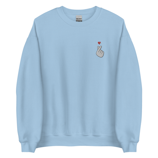 Finger Heart Embroidered Sweatshirt