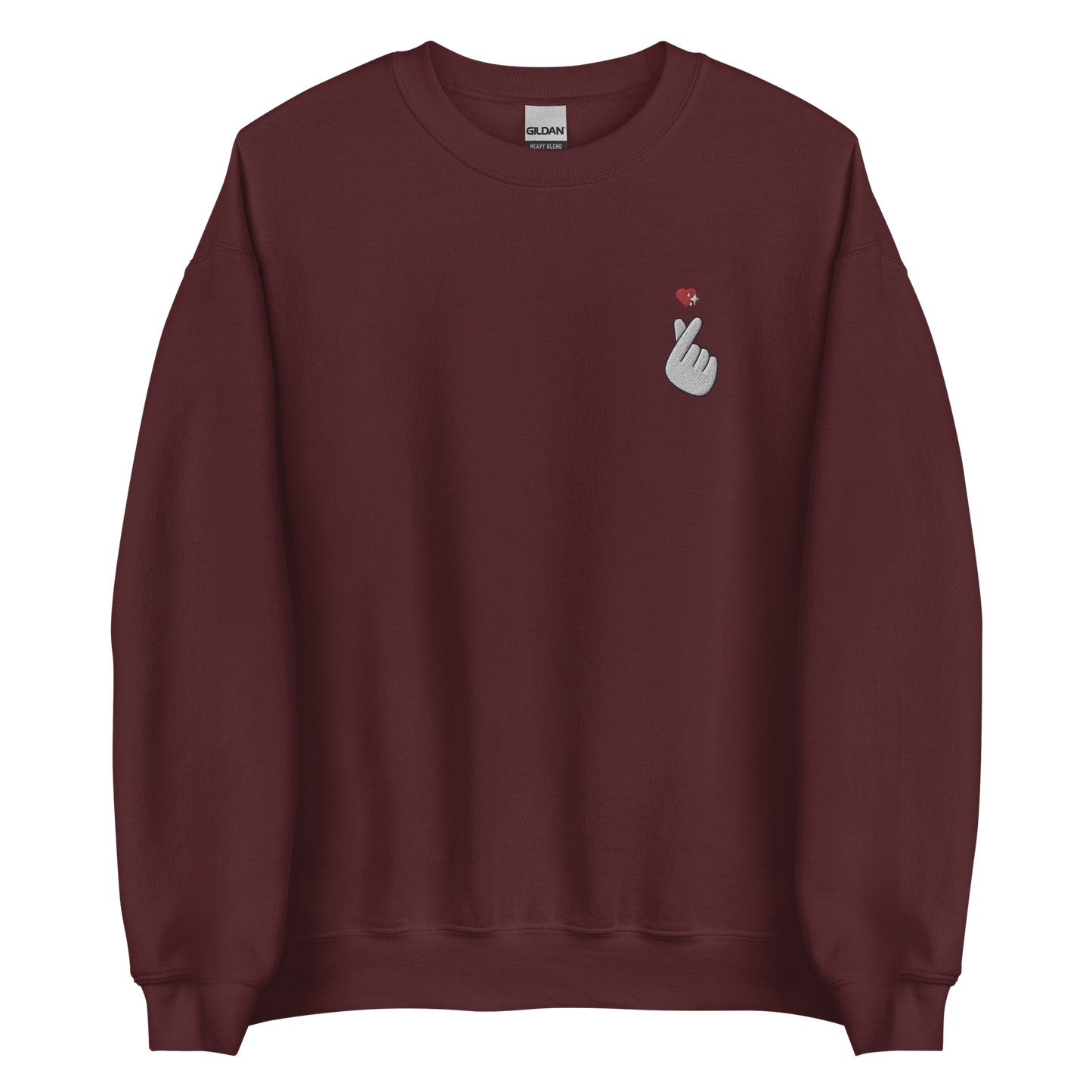 Finger Heart Embroidered Sweatshirt