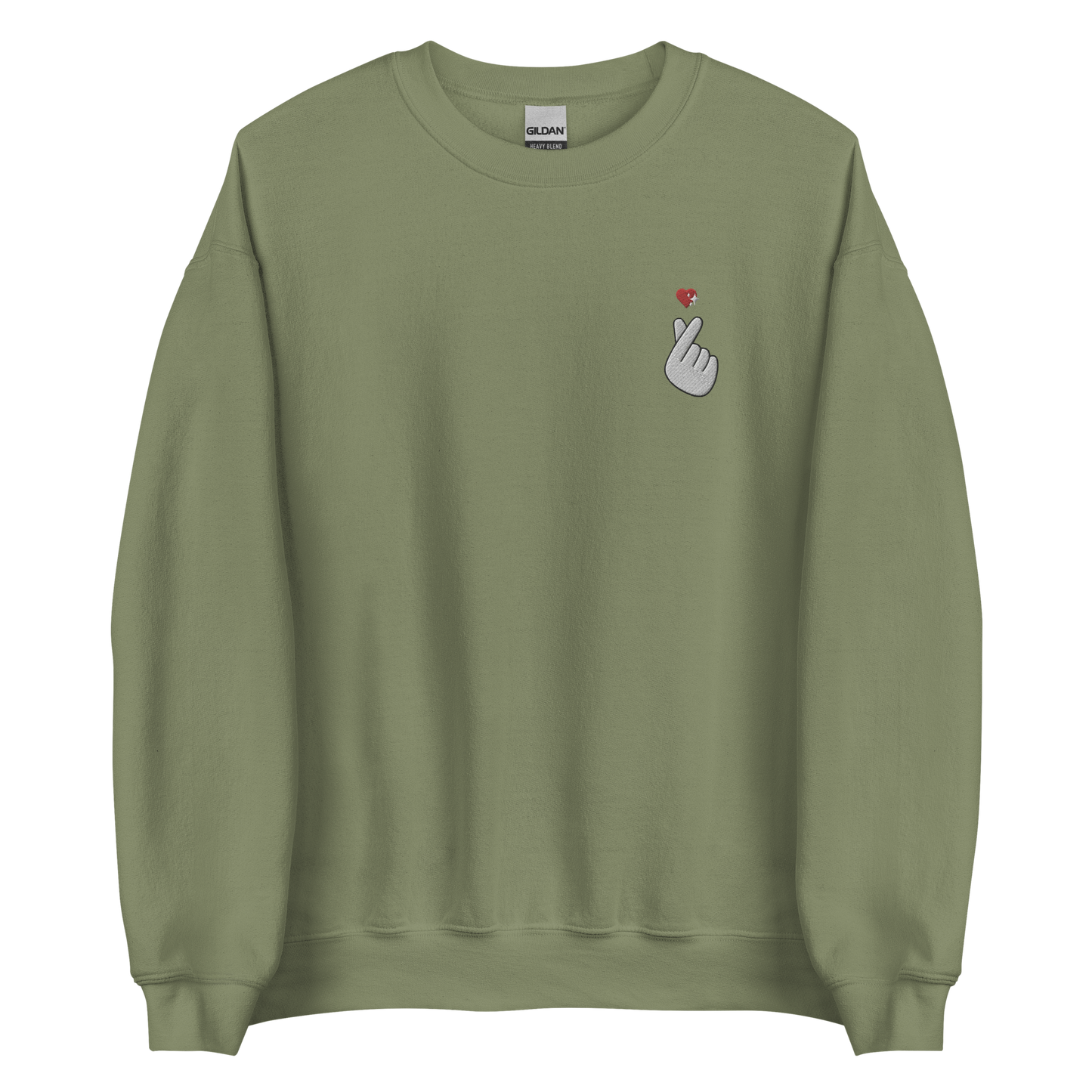 Finger Heart Embroidered Sweatshirt