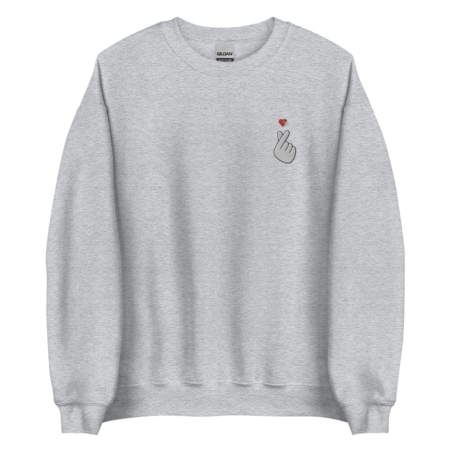 Finger Heart Embroidered Sweatshirt