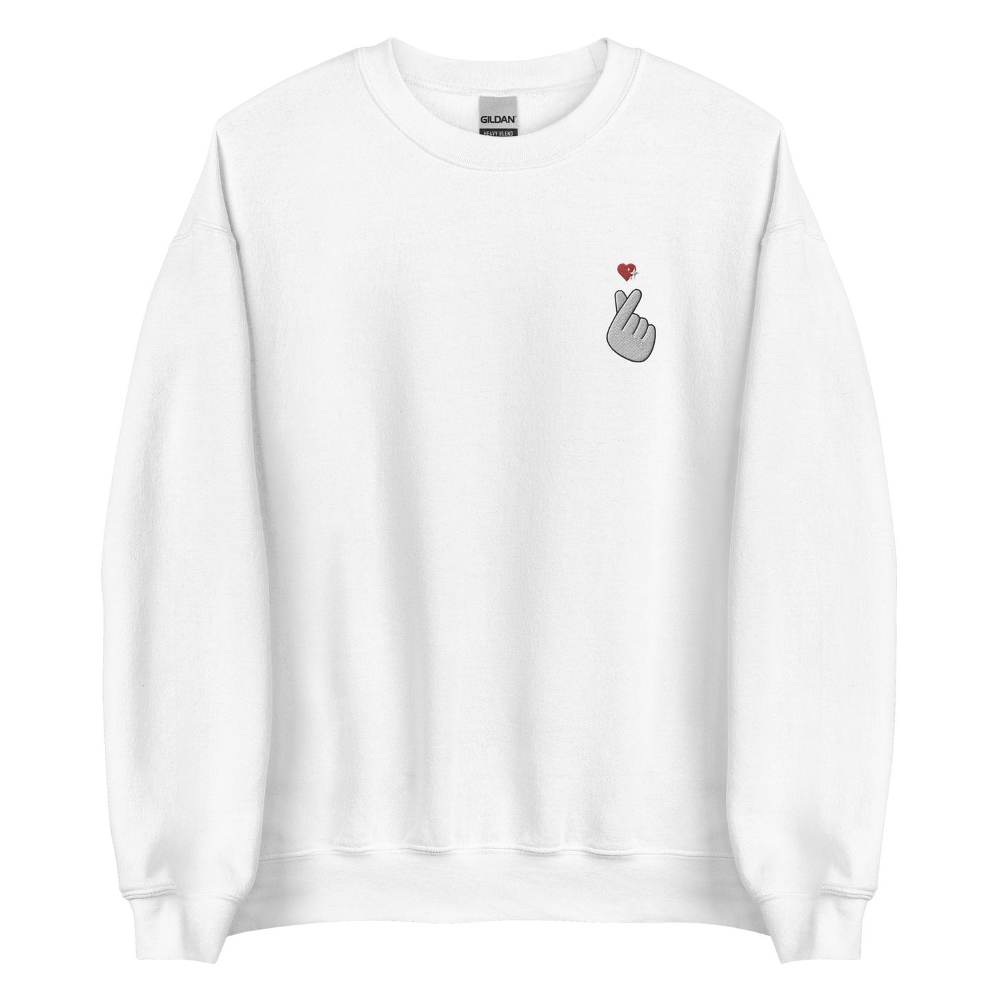 Finger Heart Embroidered Sweatshirt