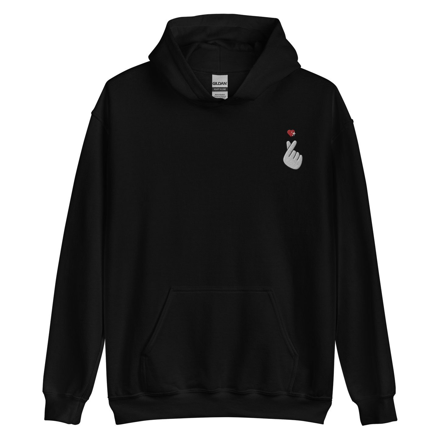 Finger Heart Embroidered Hoodie