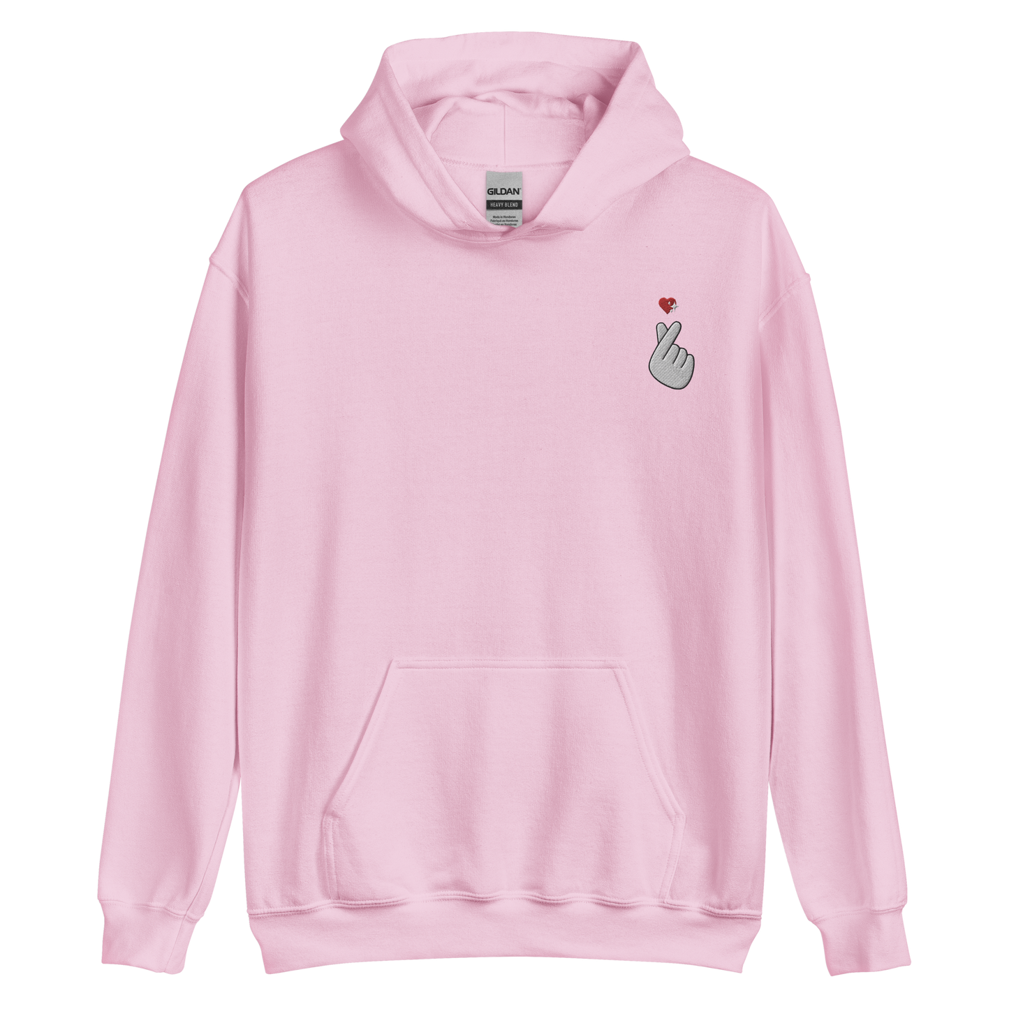 Finger Heart Embroidered Hoodie