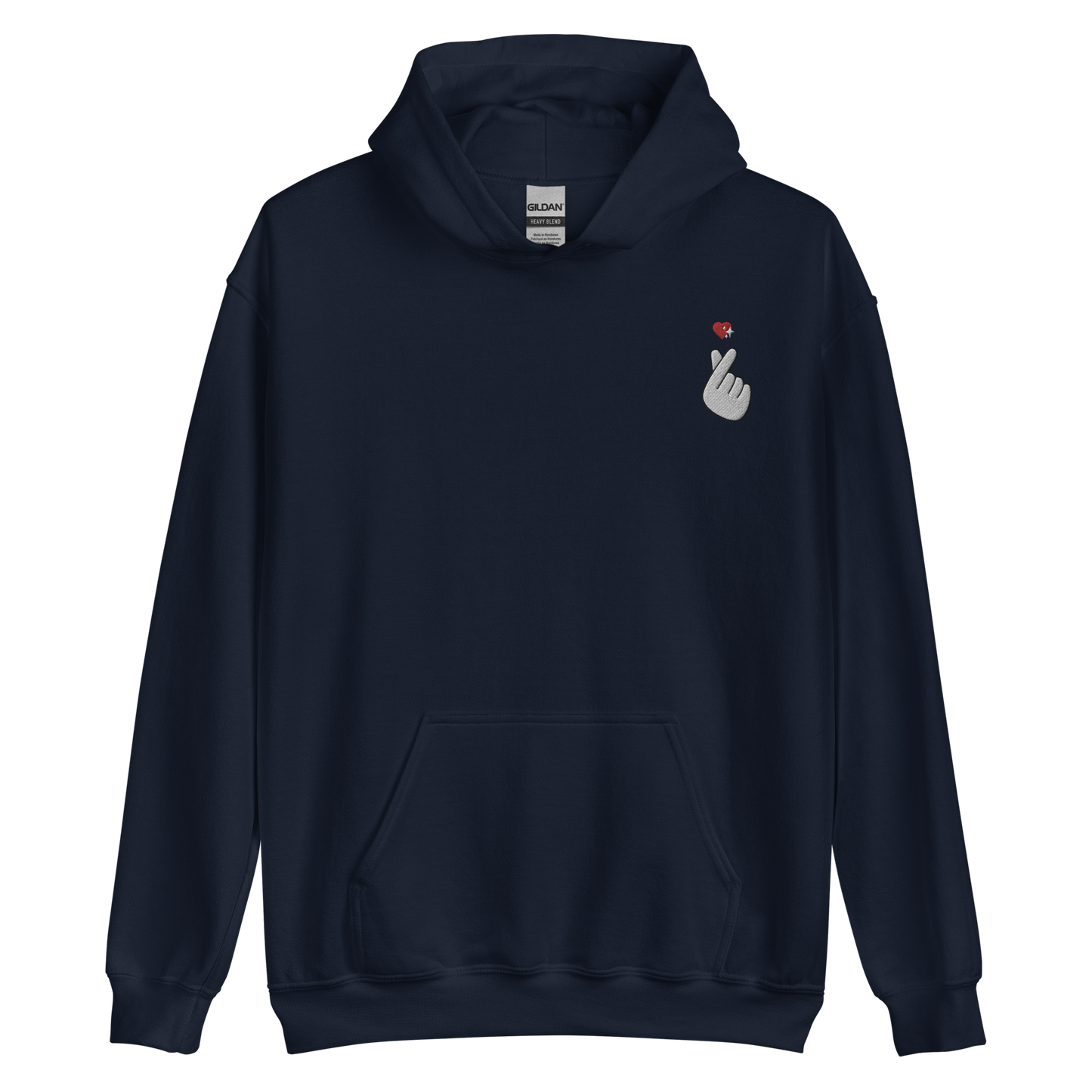 Finger Heart Embroidered Hoodie