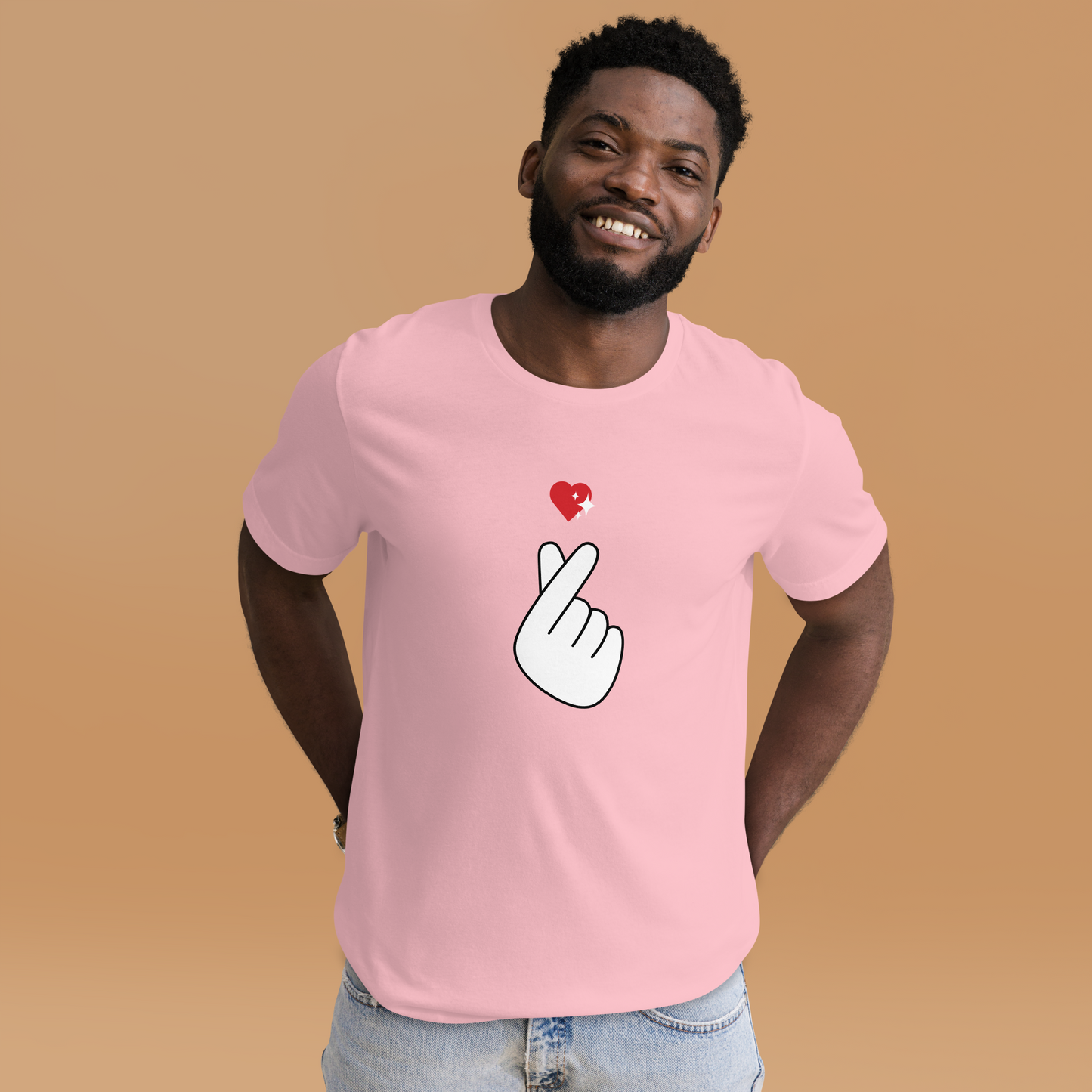 Finger Heart Printed T-Shirt