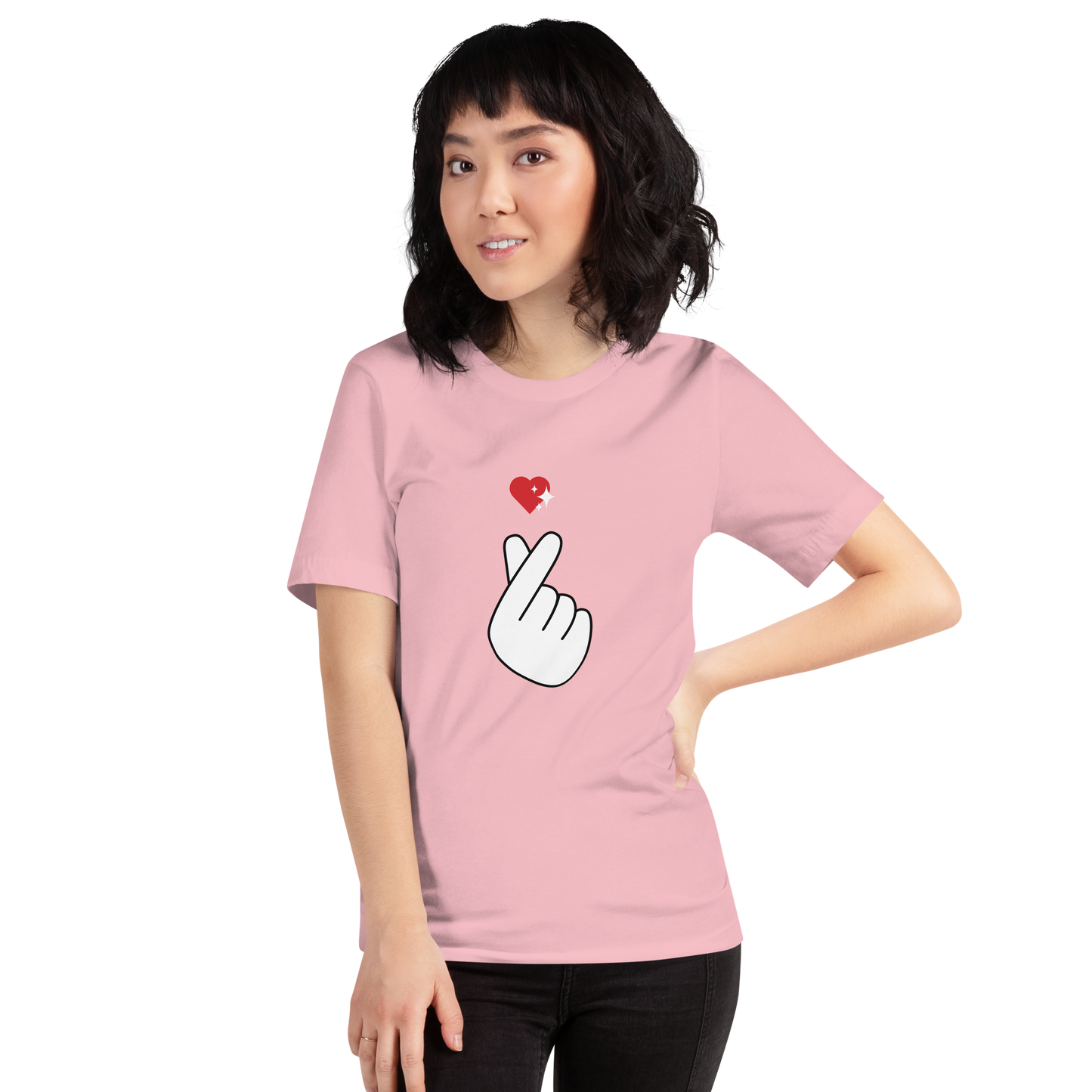 Finger Heart Printed T-Shirt