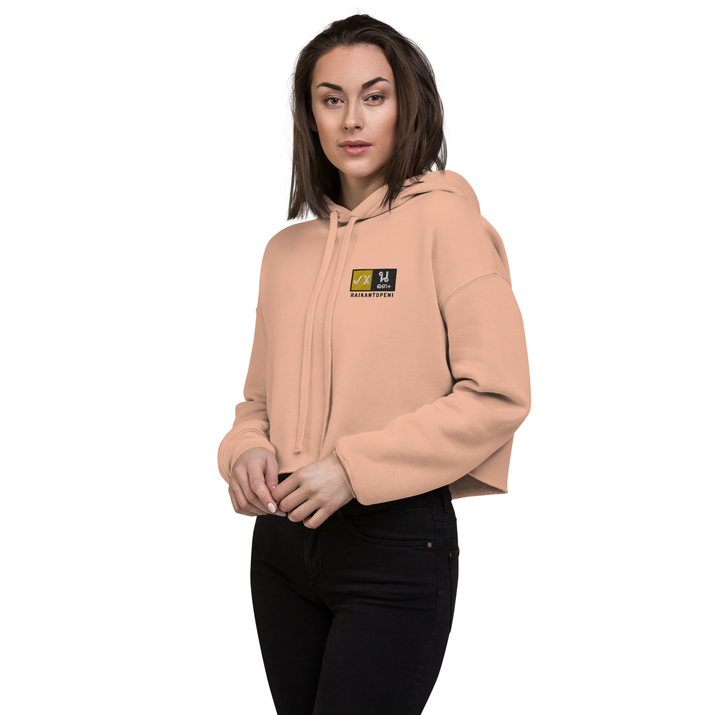 Raikantopeni Embroidered Crop Hoodie